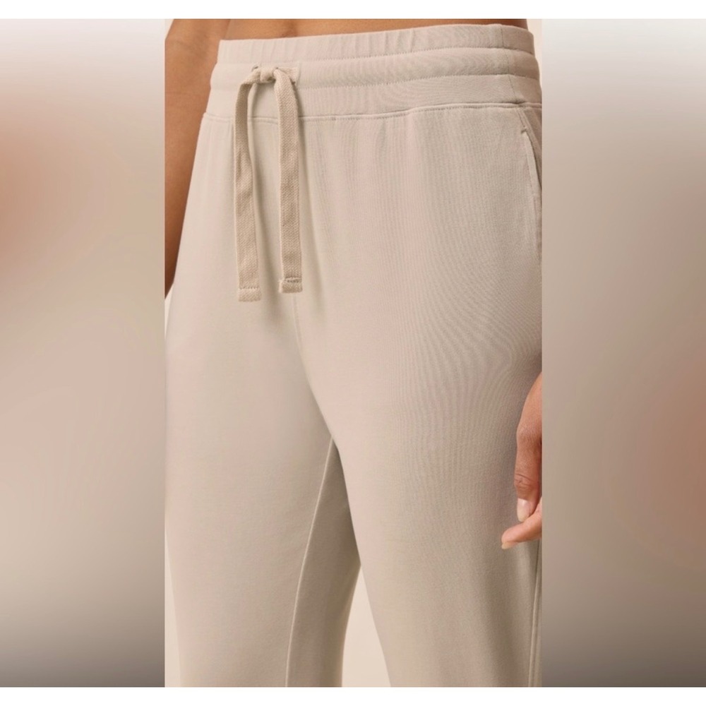 Pact Cloud Knit 95% Cotton Joggers Tan Beige Travel Athleisure Pants S